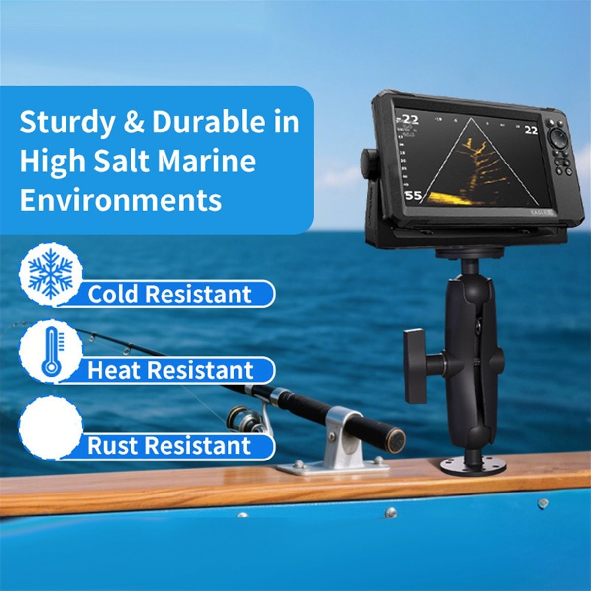 Fish Finder Mount - Base di Montaggio in Alluminio X08A
